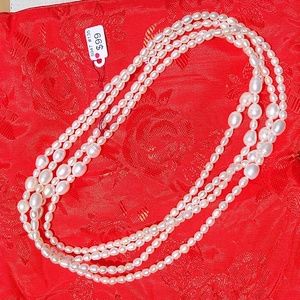 68" rice pearl necklace